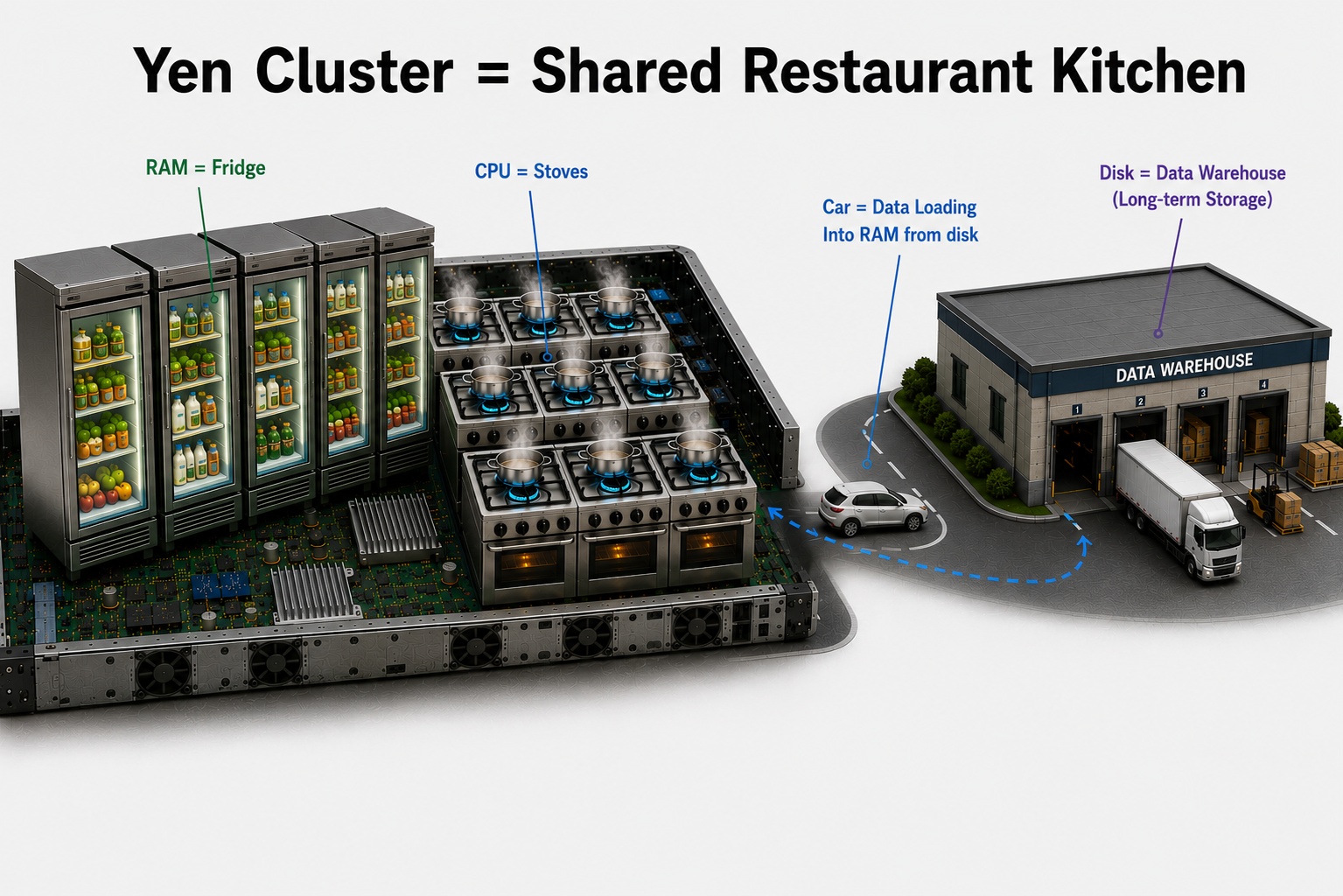 Yen Cluster = A Shared Restaurant Kitchen