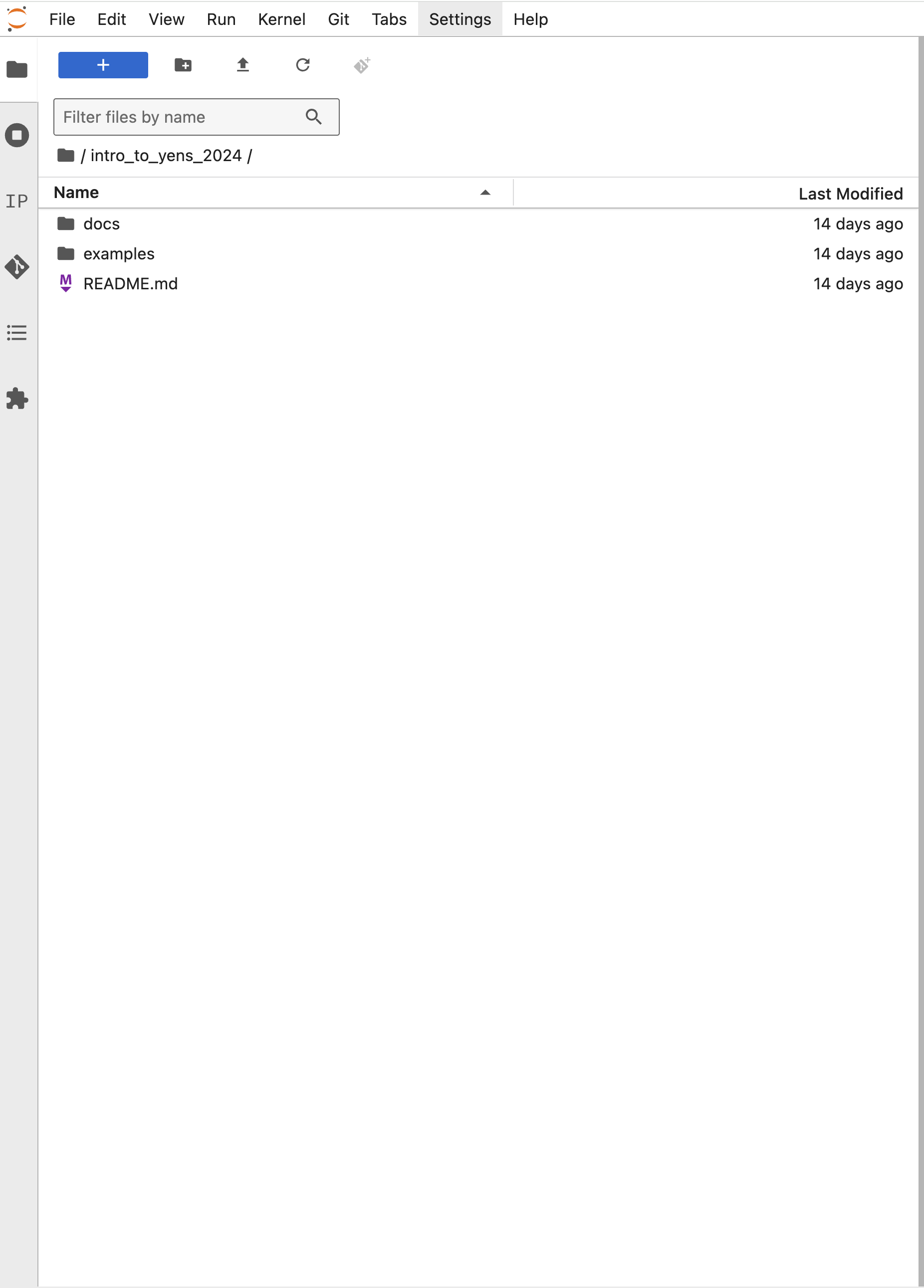 JupyterHub Left Sidebar