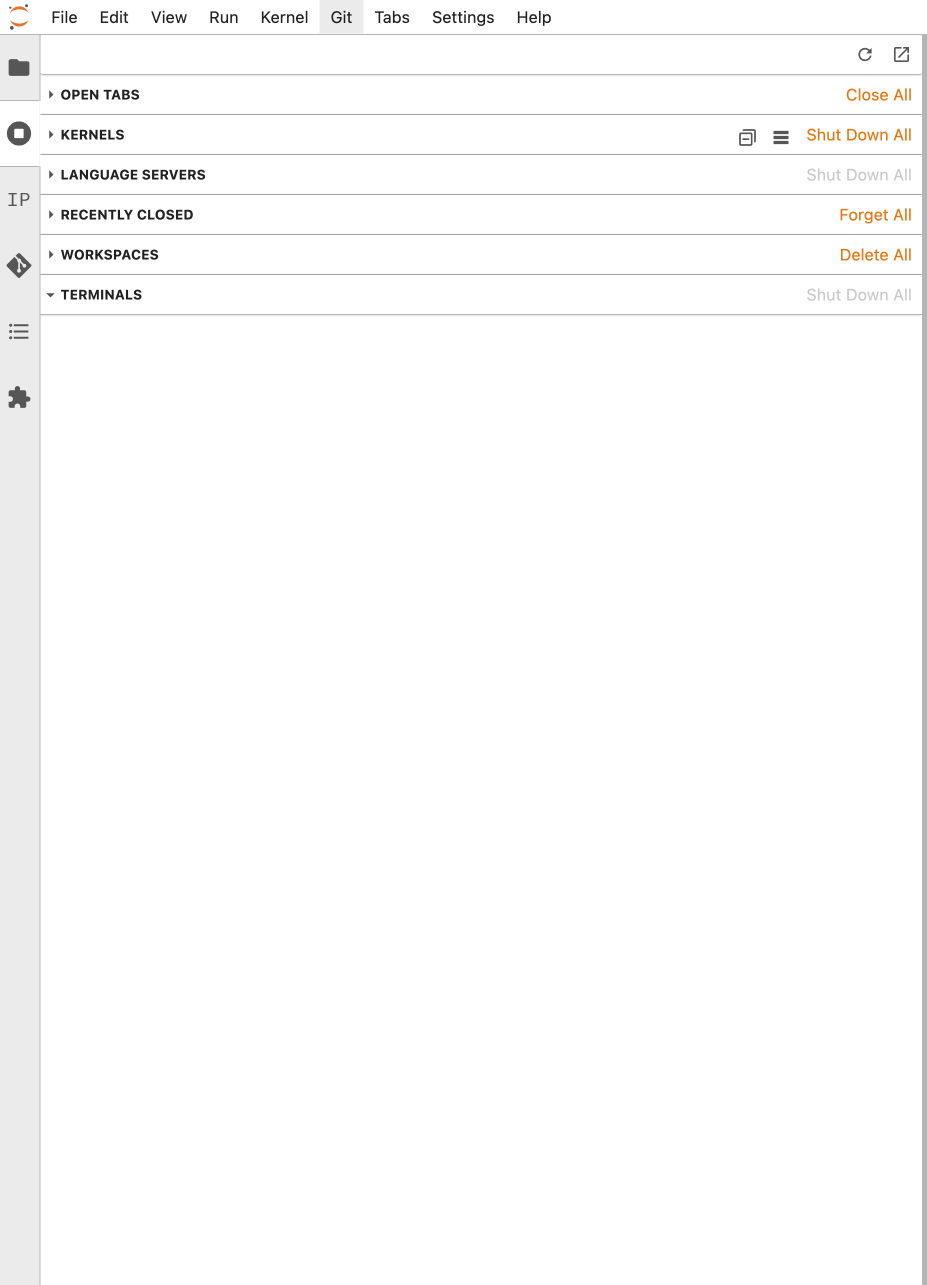 JupyterHub Running Tab